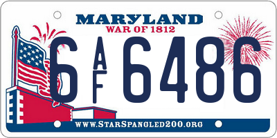 MD license plate 6AF6486