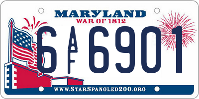 MD license plate 6AF6901