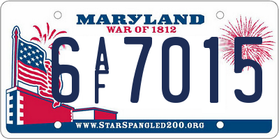 MD license plate 6AF7015