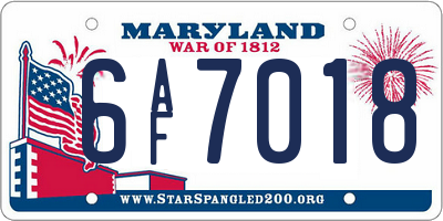 MD license plate 6AF7018