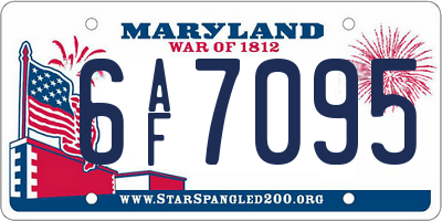 MD license plate 6AF7095