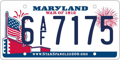 MD license plate 6AF7175