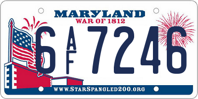 MD license plate 6AF7246