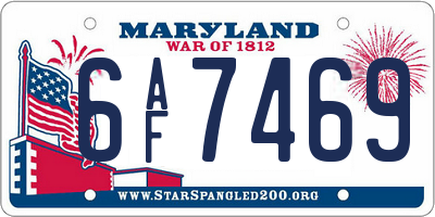 MD license plate 6AF7469