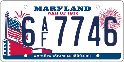 MD license plate 6AF7746
