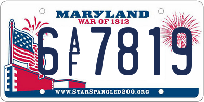 MD license plate 6AF7819