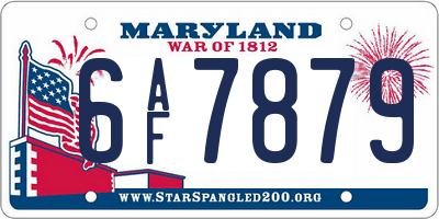 MD license plate 6AF7879