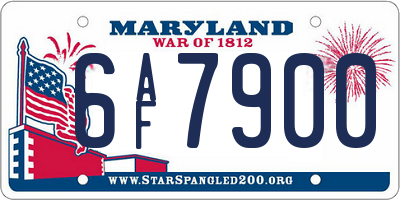 MD license plate 6AF7900