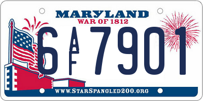 MD license plate 6AF7901