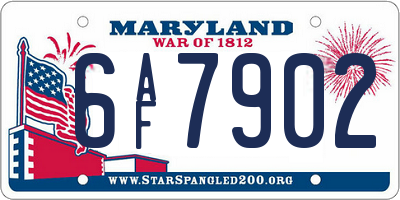MD license plate 6AF7902