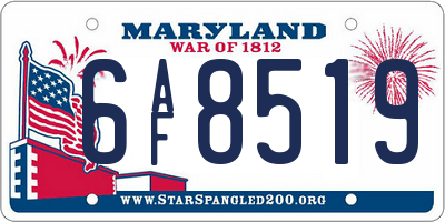 MD license plate 6AF8519