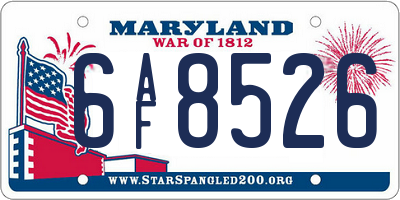 MD license plate 6AF8526