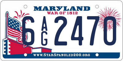 MD license plate 6AG2470