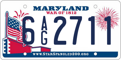 MD license plate 6AG2711