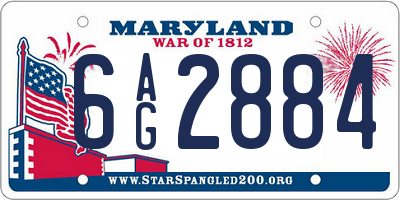 MD license plate 6AG2884