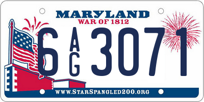 MD license plate 6AG3071