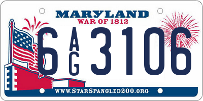 MD license plate 6AG3106