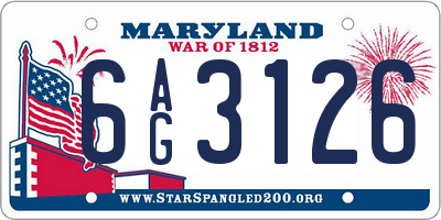 MD license plate 6AG3126
