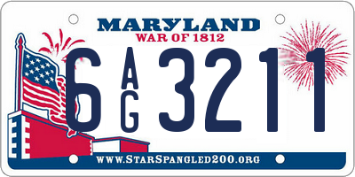 MD license plate 6AG3211