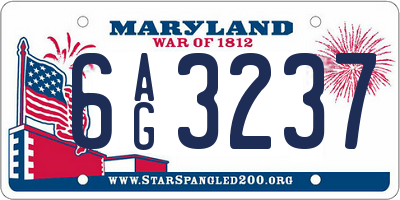 MD license plate 6AG3237