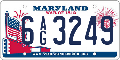 MD license plate 6AG3249