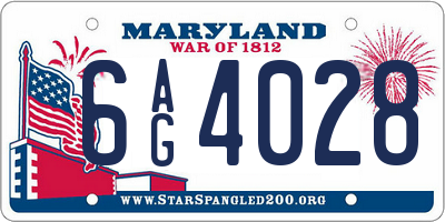 MD license plate 6AG4028