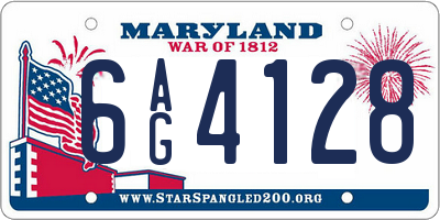 MD license plate 6AG4128