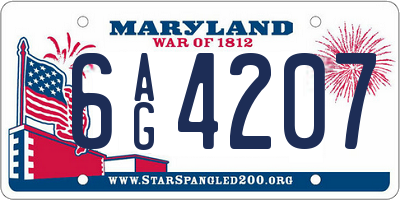 MD license plate 6AG4207