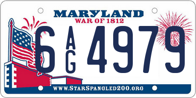 MD license plate 6AG4979
