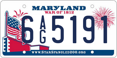 MD license plate 6AG5191