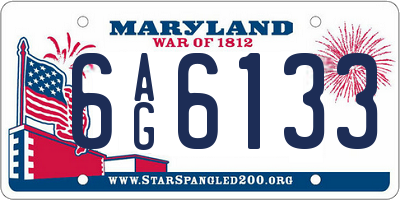 MD license plate 6AG6133