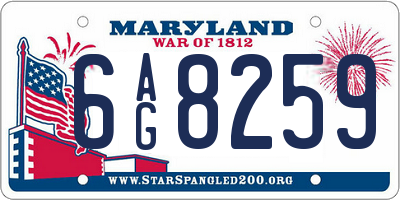 MD license plate 6AG8259