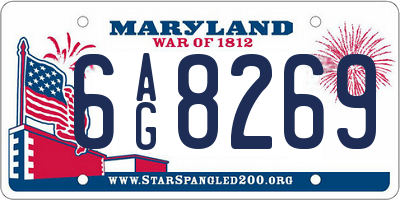 MD license plate 6AG8269