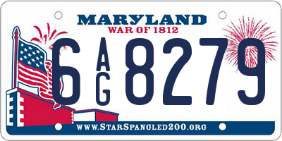 MD license plate 6AG8279