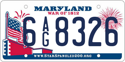 MD license plate 6AG8326