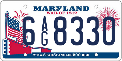 MD license plate 6AG8330