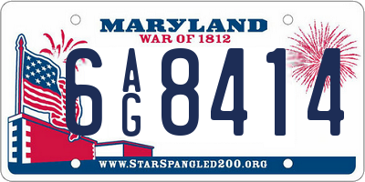 MD license plate 6AG8414