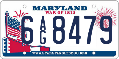 MD license plate 6AG8479