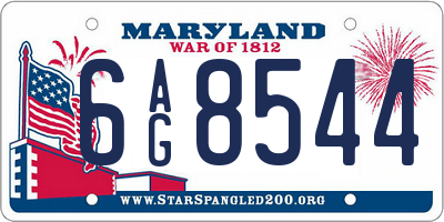 MD license plate 6AG8544