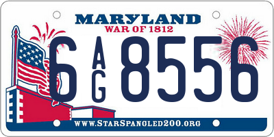 MD license plate 6AG8556