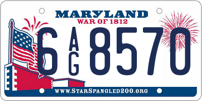 MD license plate 6AG8570