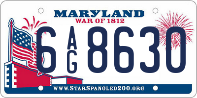 MD license plate 6AG8630