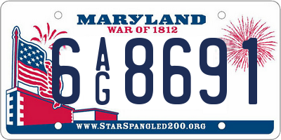 MD license plate 6AG8691