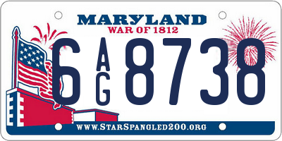 MD license plate 6AG8738