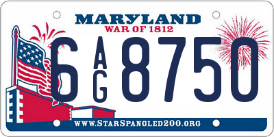 MD license plate 6AG8750