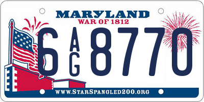 MD license plate 6AG8770