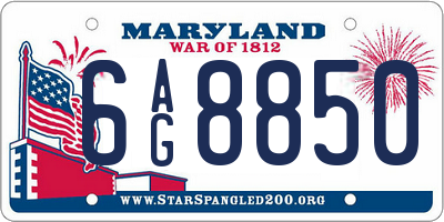 MD license plate 6AG8850