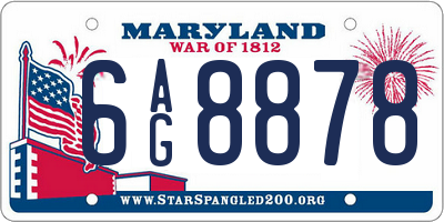 MD license plate 6AG8878
