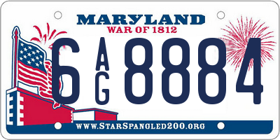 MD license plate 6AG8884