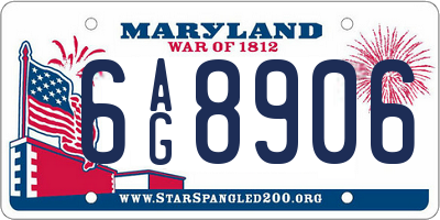 MD license plate 6AG8906